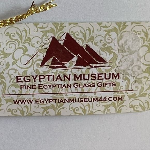 Fine Egyptian Glass Christmas Ornament 7.5” Pink Etched - Picture 3 of 13